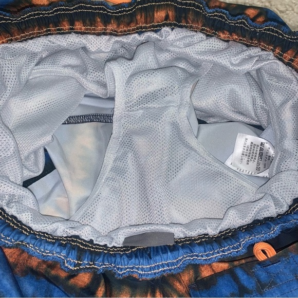 Eddie Bauer Shorts Men's Size Large Swim Trunks 7" Inseam Orange Blue Tidal - Picture 11 of 12